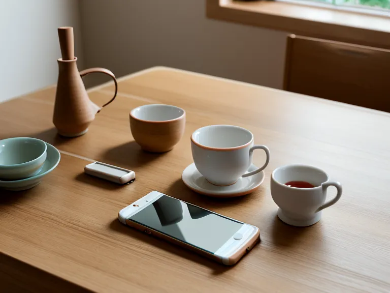 Téléphone portable sur un plan de travail de cuisine affichant une application de langue